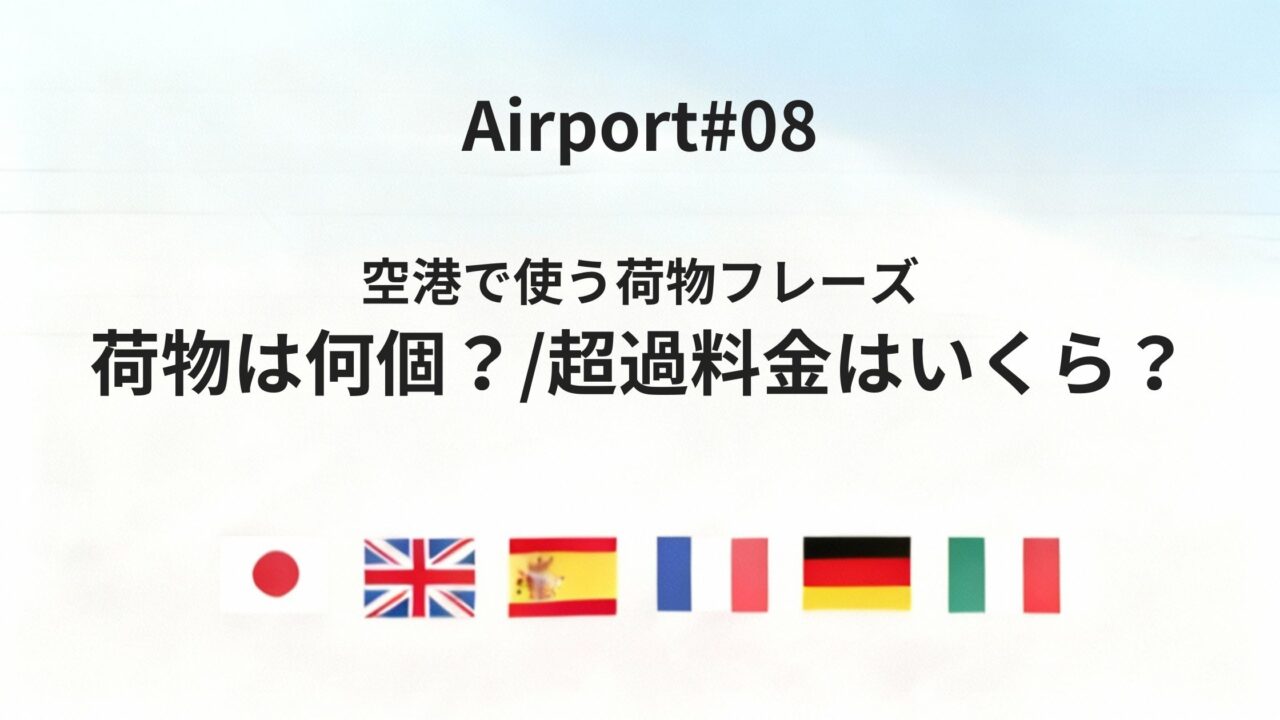 六カ国語で言える「荷物はいくつ?超過料金はいくら?」空港の荷物フレーズまとめ