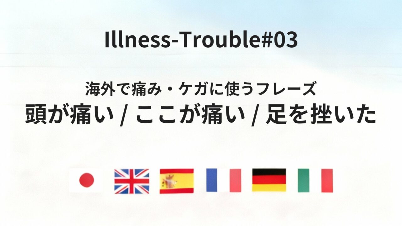 海外で痛みやケガがあるとき、まず伝えるべき基本フレーズ